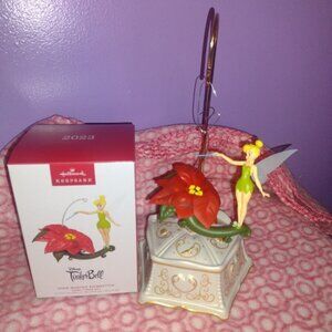 2023 Hallmark Disney princess Tinkerbell pixie-dusted poinsettia ornament
